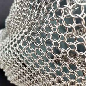 Decorative Metal Wire Mesh / Metal Ring Mesh Curtain / Chain Mail Mesh