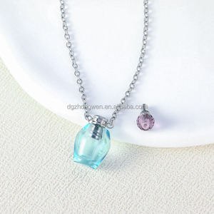 Nước hoa chai Mặt dây chuyền bạc chuỗi chữa bệnh tinh dầu khuếch tán tinh thể lọ nhỏ Vòng cổ - Product Image 3