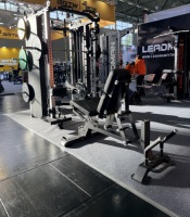 Station de musculation modulaire robuste avec barre Smith de 30 mm et deux blocs de poids de 99 kg avec micro-poids de 2,5 kg pour l'entraînement professionnel