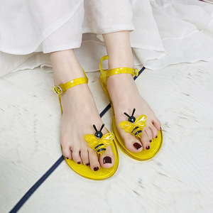 Sandales de plage en PVC pour femmes, motif citron, avec semelle souple antidérapante, à bout ouvert, style tongs en gelée pour femme - Product Image 4