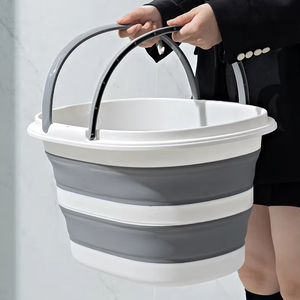 Space-Saving Foldable Plastic Laundry Basket with Handle Waterproof Car Portable Collapsible <strong>Bucket</strong> for Outdoor Use - Product Image 3