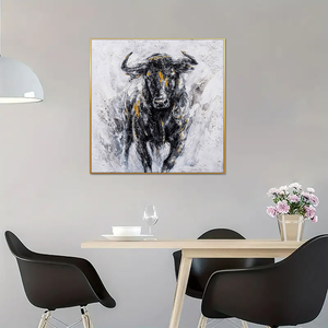 Huamiao texturé <span class=keywords><strong>peinture</strong></span> à l'huile animal mur art salon décor peint à la main <span class=keywords><strong>buffle</strong></span> <span class=keywords><strong>peinture</strong></span> à l'huile - Product Image 5
