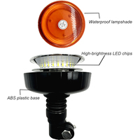 12V/24V Bernsteinfarbenes LED-Blitzlicht Warnleuchte Rohrmontage Blinkende Sicherheitslampe für LKWs Baufahrzeuge