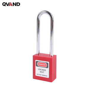 QVAND 76mm 6mm Sicherheitsvorhängeschloss Rot PA66 Nylon Stahlbügel Modell M-G76 Loto KA/KD/MK/KAMK Gleichschließendes System für Tagout - Product Image 5