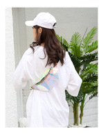 Vente en gros Sac de jambe holographique imperméable transparent PVC Fanny Pac Sac de taille approuvé pour le stade Sac de voyage unisexe