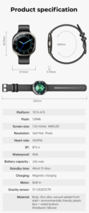 <span class=keywords><strong>Reloj</strong></span> Inteligente M301 Directo de Fábrica, Ultrafino de 5.93mm, Pantalla AMOLED Esférica de 1.32 Pulgadas, Resistente al Agua IP68, para Correr - Product Image 5