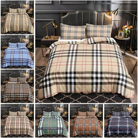 Juego de Ropa de Cama de Lujo con Diseño Clásico a Cuadros, Impresión Digital 3D Personalizada al por Mayor, Incluye Sábanas, Fundas de Almohada y Funda Nórdica