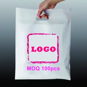 Недорогой пластиковый пакет для покупок с логотипом на заказ, пластиковая упаковка, вырезанная ручка, сумка для переноски