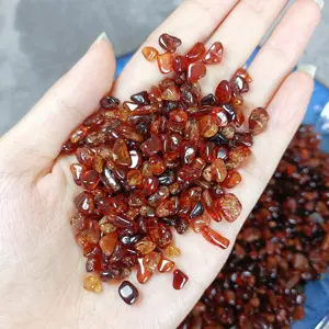 Factory direct selling Natural polished crystal orange garnet chips Tumbled Stone For Reiki Healing For Decoration