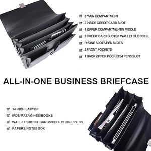 Maletín de Cuero PU Duradero Personalizado OEM, Maletín para Portátil de 15 Pulgadas, Maletín de Negocios para Oficina, Estilo Mensajero Tradicional, para <span class=keywords><strong>Abogados</strong></span> - Product Image 5