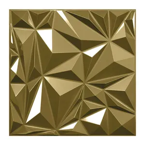 2024 neue umweltfreundliche PVC-Tapete einfach zu installieren Gold Diamant-Design PVC-Innenwandplatte 3D-Platte