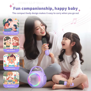 Altavoz Inalámbrico con Micrófono de Personajes de Dibujos Animados Lovely Care, Máquina de <span class=keywords><strong>Karaoke</strong></span> Recargable por USB con Luz LED RGB para Fiestas - Product Image 6