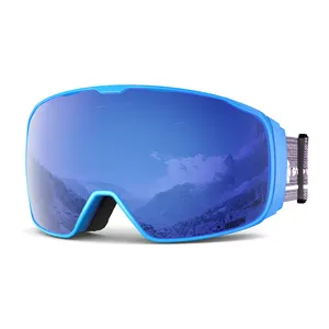 HUBO 10D occhiali da neve magnetici clip laterale chiusura lente torica ampia vista cinturino intercambiabile OTG anti fog snowboard occhiali da sci