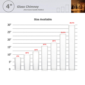 Photophore cylindrique en verre transparent épais et durable, idéal pour protéger les bougies à flamme nue contre le vent – Meilleures ventes - Product Image 3