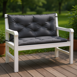 เบาะรองนั่งสำหรับสวนกลางแจ้ง ขนาด 39.4x19.7 นิ้ว สีเมลันจ์แอนทราไซต์ แบบเย็บติดกัน กันน้ำ ถอดซักได้ ใช้ได้ทุกฤดู - Product Image 2