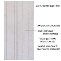 Surface rainurée Carreaux de marbre Giatlantide Carreaux de marbre naturel beige égyptien pour murs de maisons et d'hôtels