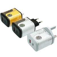 Cargador Transparente Mecha USB-C de 120W PD 3.0 con Carga Rápida, Adaptador de Viaje para Teléfonos Móviles con Enchufes EU/US/UK