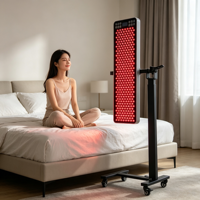 Support réglable pour thérapie par lumière rouge pour canapé - Conception à base basse avec double roulettes discrètes pour application corporelle