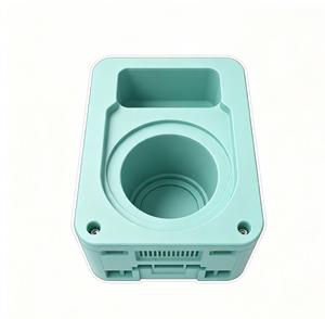 Service de pièces en plastique ABS moulées par injection sur mesure avec cylindre central et trous de fixation en couleur vert menthe - Product Image 5