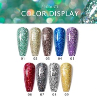 JTING Gel Polish Brillant Effet Diamant Scintillant Néon 9 Couleurs Collection OEM Marque Privée