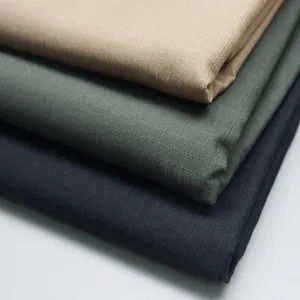 Fábrica de textiles al por mayor tejido TC T65/C35 T80/C20 poliéster algodón Ribstop Ripstop tela para seguridad uniforme mochila chaleco - Product Image 1