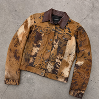 Blouson Bomber de Motard en Cuir PU Imprimé Animaux de la Ferme, Style Streetwear, Zippé, de Luxe, Personnalisé, pour Homme