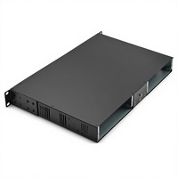 Boîtier de montage en rack 1U de 19 pouces avec revêtement en poudre noire, découpes personnalisées pour appareils réseau PCB, en tôle, certifié ISO 9001, OEM ODM