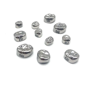 Couronnes dentaires préformées manuelles en métal pour adultes et enfants, consommables en acier inoxydable pour laboratoire <span class=keywords><strong>dentaire</strong></span>, couronnes temporaires - Product Image 2