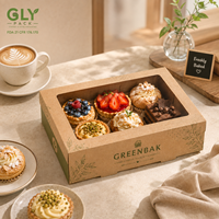Boîte à cupcakes personnalisée en gros avec fenêtre et séparateur, emballage en papier de qualité alimentaire pour pâtisseries, desserts, cadeaux et plats à emporter