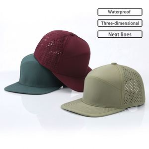 หมวกเบสบอลทรงสปอร์ตปีกแบน 6 แผง ปักโลโก้แบรนด์ตามสั่ง หมวก Snapback แห้งเร็ว ผลิตจากโพลีเอสเตอร์ ปีกแบน กันน้ำ หมวกตาข่ายแบบ Trucker - Product Image 2