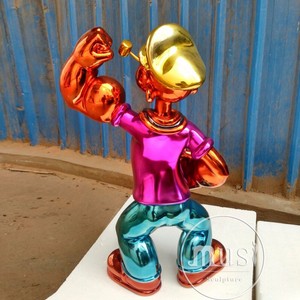 MUSI alta calidad famoso diseño diferentes tamaños fibra de vidrio Popeye escultura resina Popeye estatua para decoración del hogar - Product Image 6