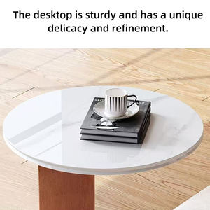 طاولة قهوة خشبية دائرية فاخرة وعصرية الأكثر مبيعًا، قاعدة خشبية متينة، أثاث غرفة المعيشة، صديقة للبيئة وسهلة التجميع - Product Image 2