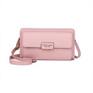 Nuevo Bolso de Mano de Moda con Cierre de Cremallera, de Cuero, para Teléfono Celular, Color Puro, para Todas las Temporadas - Product Image 1