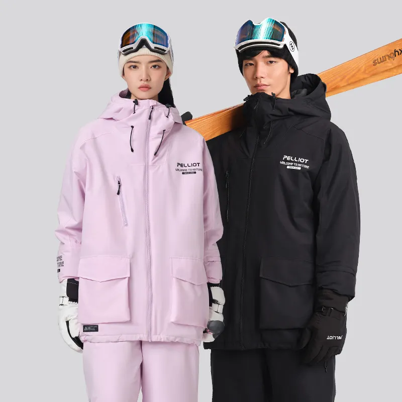 Pelliot Unisex Professional Ski Jacket Winter Snow Outdoor Wear New Wholesale Windproof Waterproof Sportswear Polyester Warm