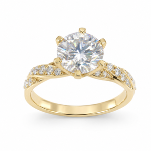 Anello Classico da Donna con Design a Fascia Intrecciata a Sei Punte - Product Image 1