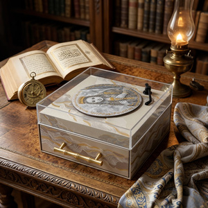 Boîte de présentation créative de luxe en carton rigide avec gaufrage et estampage à chaud or, type tiroir, pour tourne-disque, faible MOQ - Product Image 3