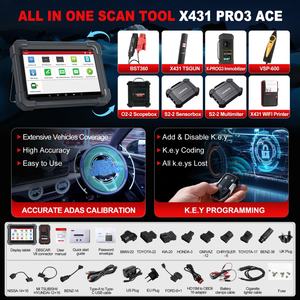 LAUNCH X431 PRO3 ACE OBD2 Scanner de diagnostic automobile avec contrôle bidirectionnel DBScar VII, outils de diagnostic de tous les systèmes pour voitures 12V - Product Image 6