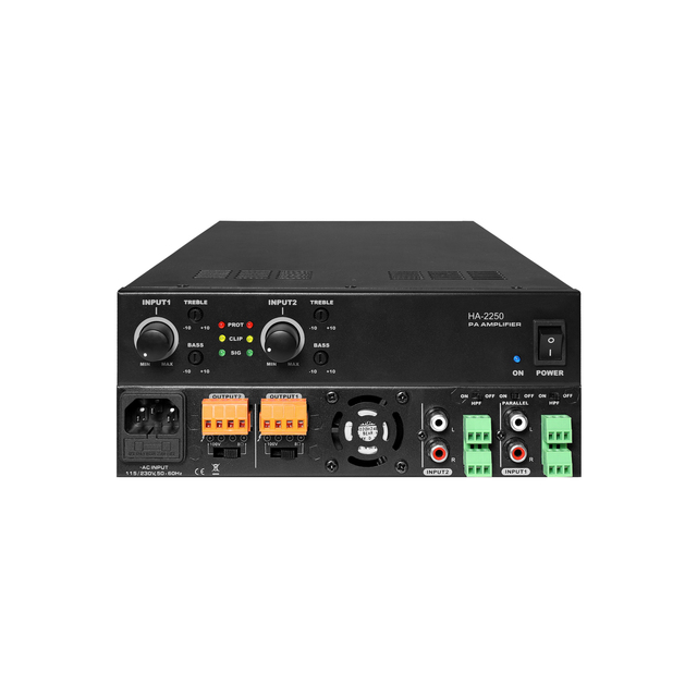 V Rack Mount Power Amplifier with Dual Channel Control & Low Distortion for Conference Halls, Schools & Sound Amplifier Systems