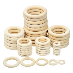 The High Quality And Cheap wooden teether toys craft diy wood round ring wooden rings