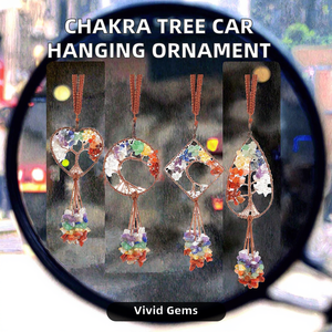 7 Chakra cây cuộc sống đá quý xe treo chữa bệnh pha lê cho may mắn xem phía sau gương nhà đồ trang trí chức năng chiếu dây - Product Image 2