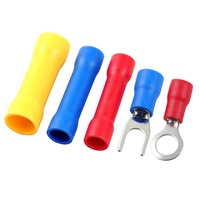 SV1.25-4 T2-Pre-insulating 나일론 구리 완전히 절연 여성 케이블 황동 링 러그 포크 압착 비 절연 SV 스페이드 터미널