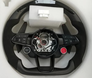 Volante in Fibra di Carbonio YLD per Audi A3 A4 A5 <span class=keywords><strong>A6</strong></span> S3 S4 RS5 Q5 TT TTS TTRS R8 Stile Retrofit - Product Image 2