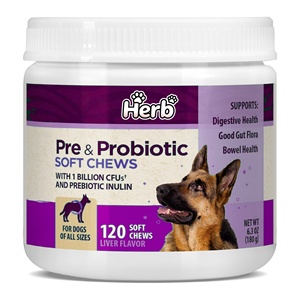 Masticables Blandos Prebióticos y Probióticos Herb para Perros, 120 Unidades, Sabor Hígado, Favorece la Salud Digestiva, Para Todas las Tallas - Product Image 1