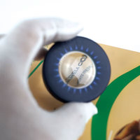 Pot en verre anti-odeur de 3,5 g, vide, bleu foncé, rond, pour fleurs, avec couvercle loupe en plastique et sécurité enfant pour bonbons gélifiés