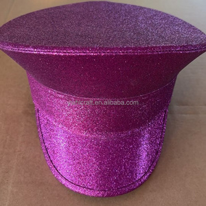 Chapeau HLC Paillettes Violet Vert Argent pour Carnaval Mardi Gras Défilé Fête Festival Rave Tenue Disco Danse Décoration - Product Image 1