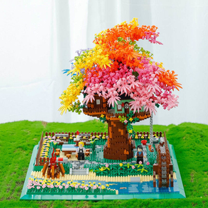 Ensemble <span class=keywords><strong>de</strong></span> blocs <span class=keywords><strong>de</strong></span> <span class=keywords><strong>construction</strong></span> miniatures à assembler, arbre <span class=keywords><strong>de</strong></span> cerisier arc-en-ciel, vue <span class=keywords><strong>de</strong></span> rue, jouets créatifs <span class=keywords><strong>de</strong></span> <span class=keywords><strong>construction</strong></span> DIY pour filles, cadeaux - Product Image 2