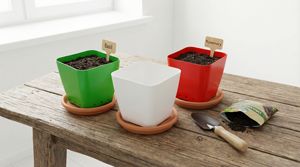 Macetas de Plástico Coloridas para Decoración del Hogar y Jardín - Macetas Duraderas y Elegantes en Rojo, Verde y Blanco Tamaño 13 - Product Image 6