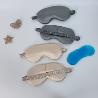 Masque de sommeil personnalisé en fausse soie avec compresse chaude/froide, masque oculaire en soie satinée ultra doux avec sangle élastique