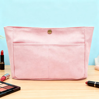 Sac cosmétique en toile écologique avec poches intérieures, insert pour sac fourre-tout, grande capacité, sac de rangement pour maquillage, pour les voyages et le quotidien
