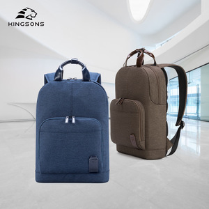 Kingsons Women's <b>Backpack</b> Blue <b>Brown</b> Minimalist Design Multiple Compartments Leisure Travel <b>Backpack</b> - Product Image 1